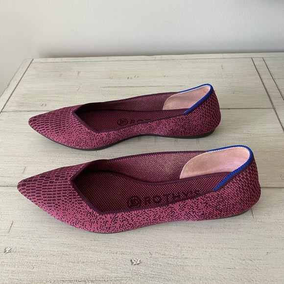 Rothy’s Women’s Retired Print Fig Python The Point Flats. - Picture 1 of 7